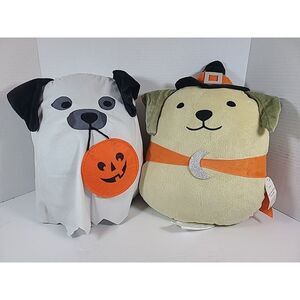 Target Bullseye Halloween Dog Ghost &‎ Witch Plush Pillows 2024 Set Of 2
